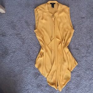 Mustard yellow H&M cap sleeve blouse